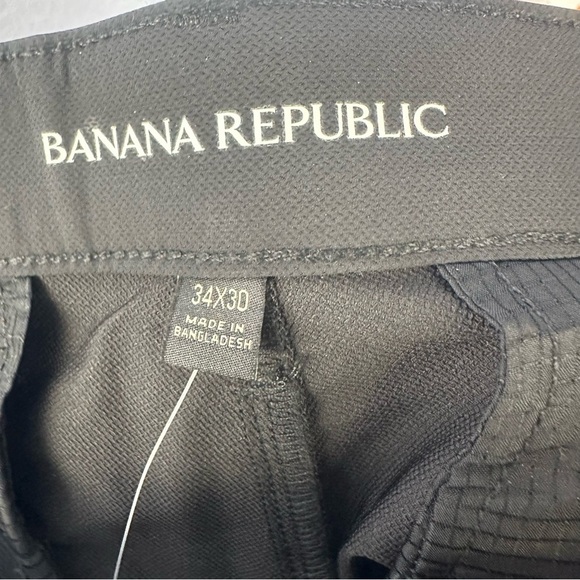 Banana Republic Men’s Black Flat Front Stretch Slim Fit Pant Size 34/30 New - Picture 2 of 9